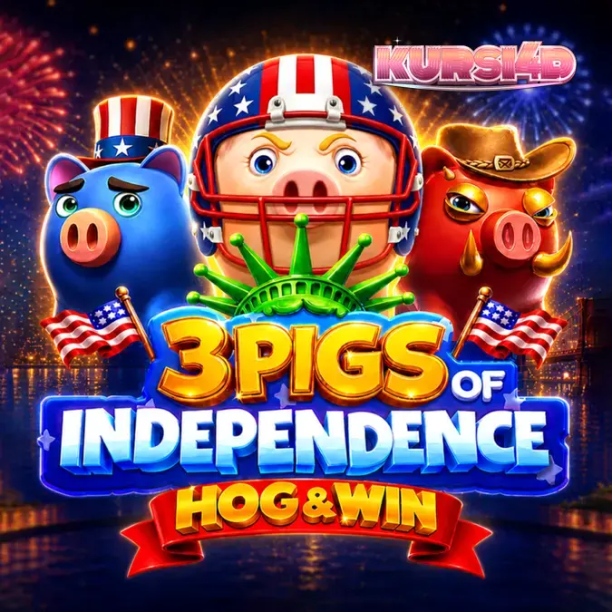 Tampilan visual slot 3 Pigs of Independence Hog & Win dengan tema patriotik
